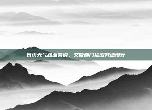 暴雨天气路面易滑，交管部门提醒减速慢行