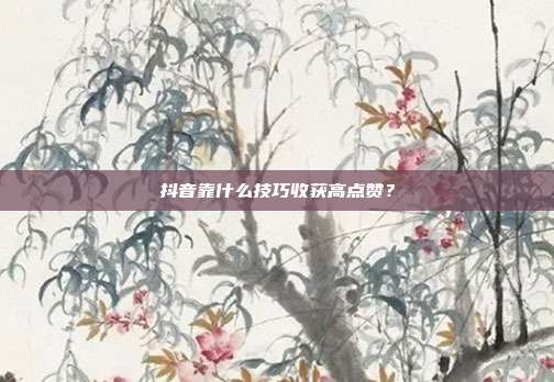 抖音靠什么技巧收获高点赞？