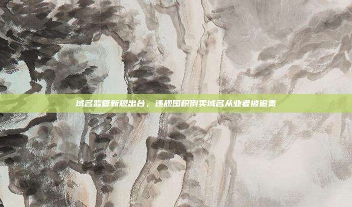 域名监管新规出台，违规囤积倒卖域名从业者被追责