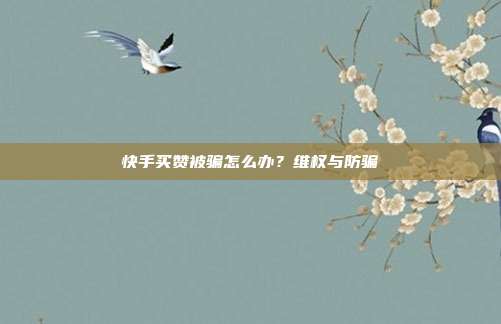 快手买赞被骗怎么办？维权与防骗