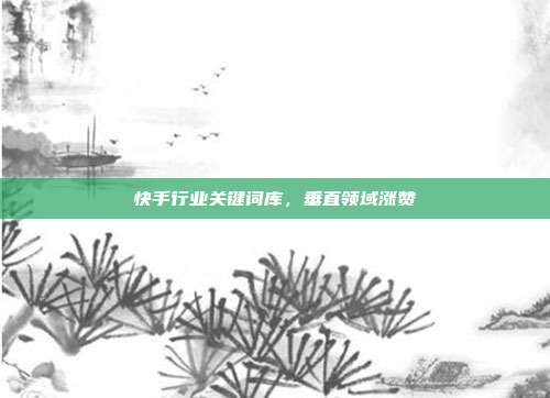 快手行业关键词库，垂直领域涨赞