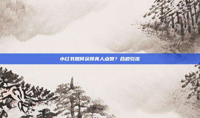 小红书如何获得真人点赞？合规引流