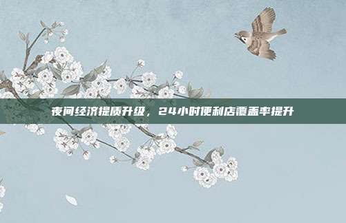 夜间经济提质升级，24小时便利店覆盖率提升