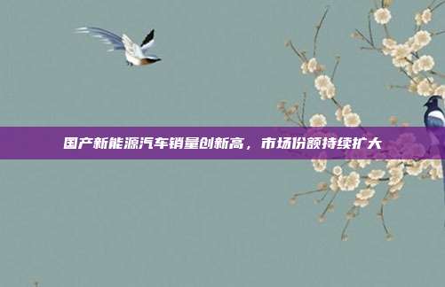 国产新能源汽车销量创新高，市场份额持续扩大