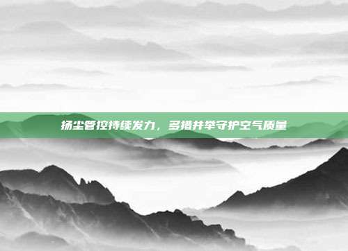 扬尘管控持续发力，多措并举守护空气质量