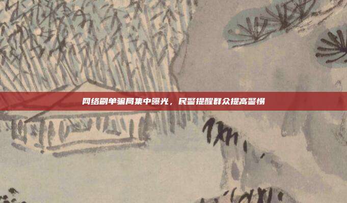 网络刷单骗局集中曝光，民警提醒群众提高警惕