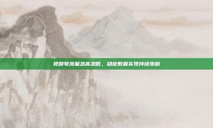 视频号流量忽高忽低，稳定数据实现持续涨粉