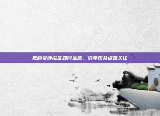 视频号评论区如何运营，引导观众点击关注