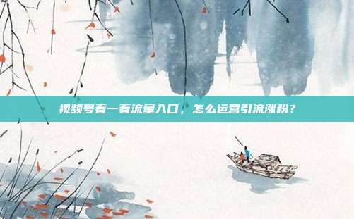 视频号看一看流量入口，怎么运营引流涨粉？