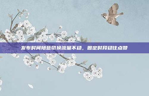 发布时间随意切换流量不稳，固定时段稳住点赞