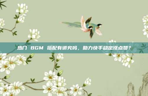 热门 BGM 搭配有讲究吗，助力快手稳定涨点赞？