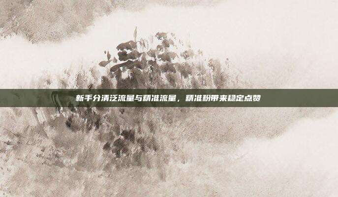 新手分清泛流量与精准流量，精准粉带来稳定点赞