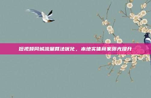 短视频同城流量算法优化，本地实体商家曝光提升