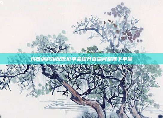 抖音满减搭配低价单品提升直播间整体下单量