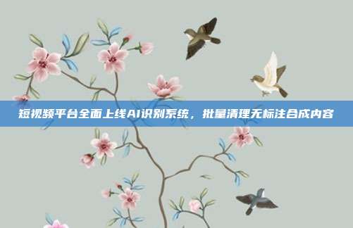 短视频平台全面上线AI识别系统，批量清理无标注合成内容