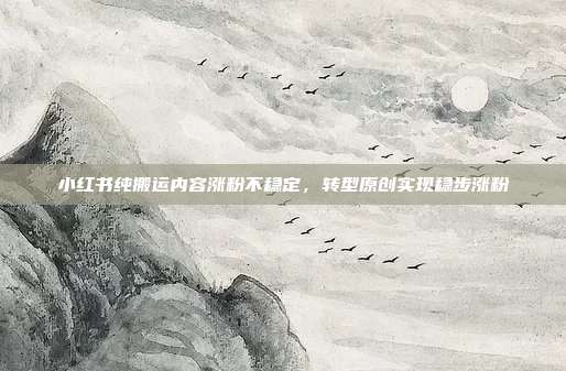 小红书纯搬运内容涨粉不稳定，转型原创实现稳步涨粉
