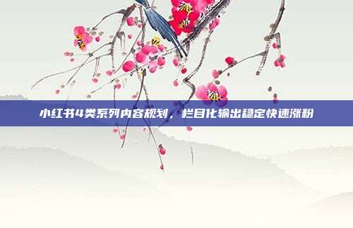 小红书4类系列内容规划，栏目化输出稳定快速涨粉