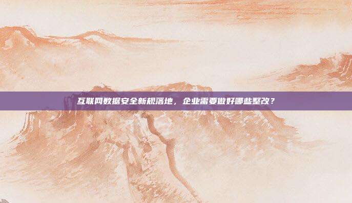 互联网数据安全新规落地，企业需要做好哪些整改？