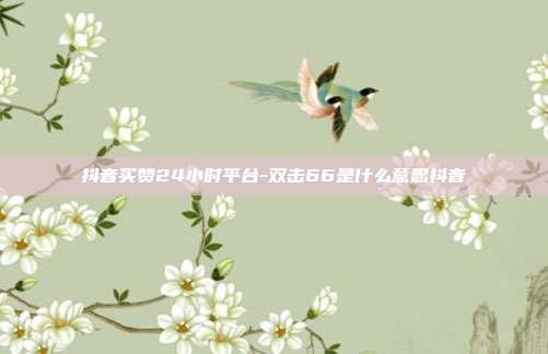 抖音买赞24小时平台-双击66是什么意思抖音