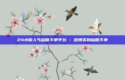 24小时人气自助下单平台 - 微博买粉自助下单