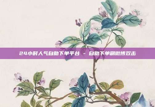24小时人气自助下单平台 - 自助下单刷微博双击