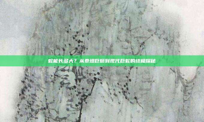 蛇能长多大？从泰坦巨蟒到现代巨蛇的终极探秘