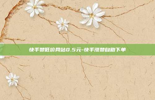 快手赞低价网站0.5元-快手涨赞自助下单