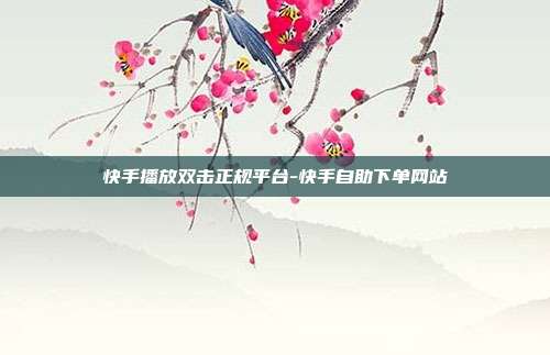 快手播放双击正规平台-快手自助下单网站