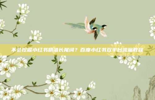 不会挖掘小红书精准长尾词？百度小红书双平台流量教程