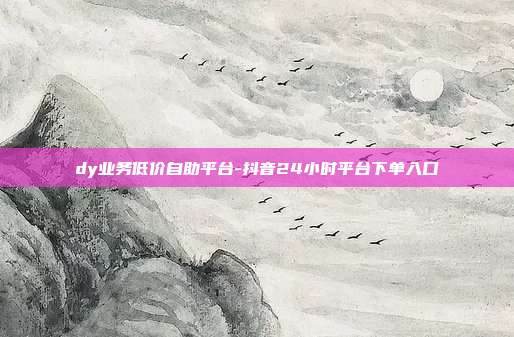 dy业务低价自助平台-抖音24小时平台下单入口