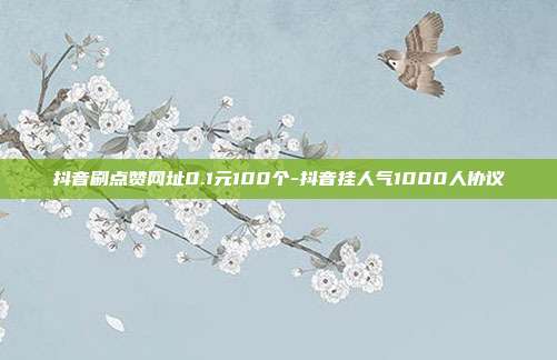 抖音刷点赞网址0.1元100个-抖音挂人气1000人协议