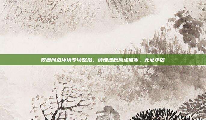校园周边环境专项整治，清理违规流动摊贩、无证小店