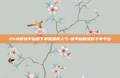 24小时快手自助下单直播间人气-快手自助涨粉下单平台