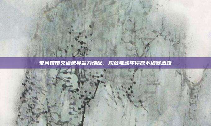 夜间夜市交通疏导警力增配，规范电动车停放不堵塞道路
