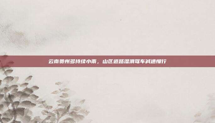 云南贵州多持续小雨，山区道路湿滑驾车减速慢行