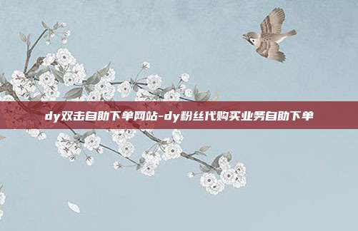 dy双击自助下单网站-dy粉丝代购买业务自助下单