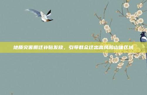 地质灾害搬迁补贴发放，引导群众迁出高风险山体区域