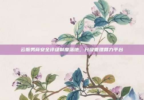 云服务商安全评级制度落地，分级管理算力平台