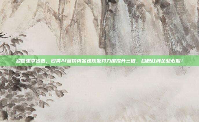 监管重拳出击,四类AI营销内容违规处罚力度提升三倍,合规红线企业必知!