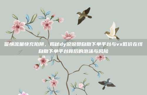 警惕流量快充陷阱，揭秘dy说说赞自助下单平台与vx低价在线自助下单平台背后的泡沫与风险