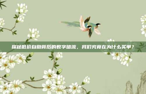 探秘低价自助背后的数字暗流，我们究竟在为什么买单？
