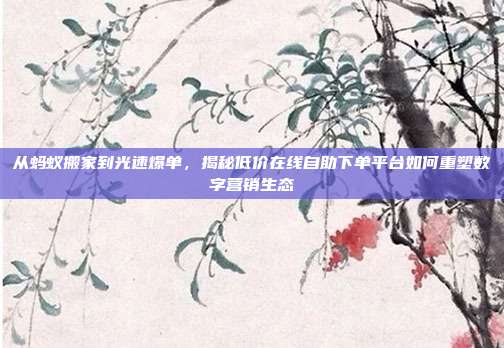 从蚂蚁搬家到光速爆单，揭秘低价在线自助下单平台如何重塑数字营销生态