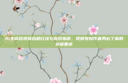 AI生成短视频合规红线与应对指南,视频号创作者务必了解的关键要求