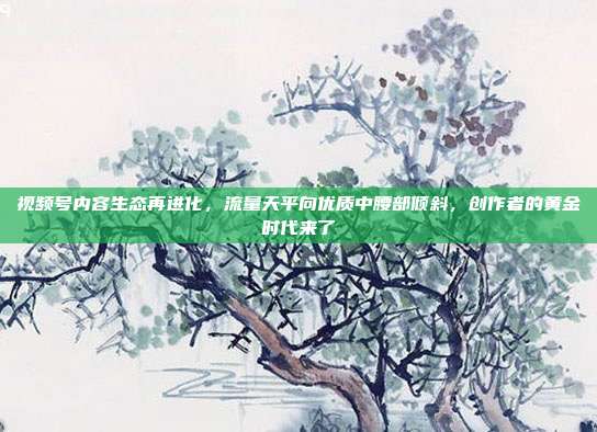 视频号内容生态再进化,流量天平向优质中腰部倾斜,创作者的黄金时代来了