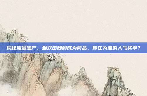 揭秘流量黑产,当双击秒到成为商品,你在为谁的人气买单?