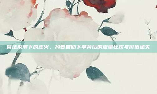 算法浪潮下的虚火,抖音自助下单背后的流量狂欢与价值迷失