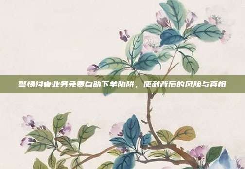 警惕抖音业务免费自助下单陷阱,便利背后的风险与真相