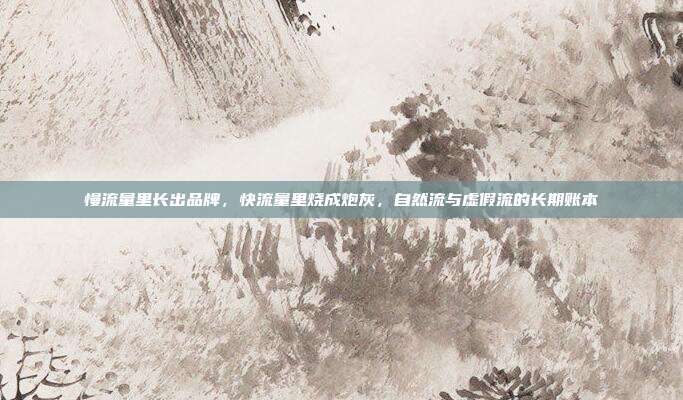 慢流量里长出品牌,快流量里烧成炮灰,自然流与虚假流的长期账本