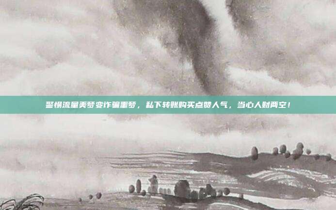 警惕流量美梦变诈骗噩梦,私下转账购买点赞人气,当心人财两空!