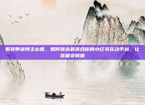 服装带货博主必看,如何挑选最适合你的小红书互动平台,让流量变销量